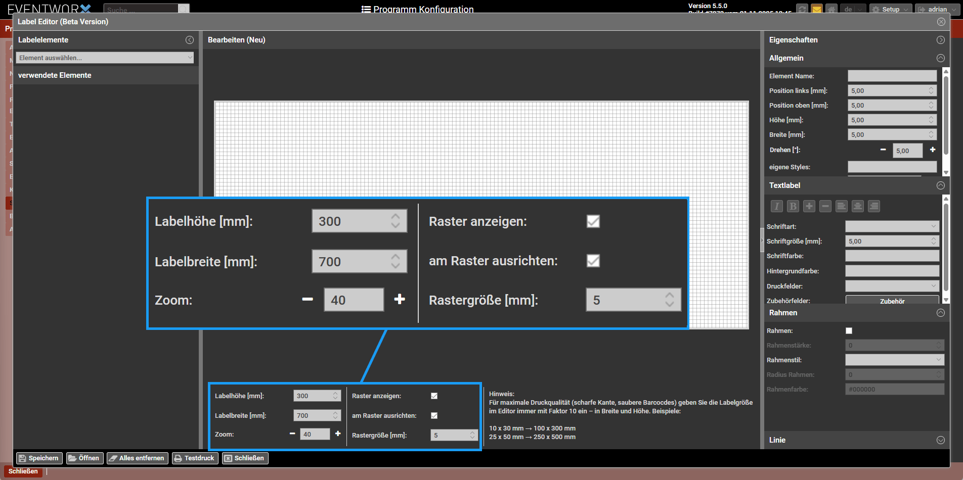 Arbeitsfläche einrichten