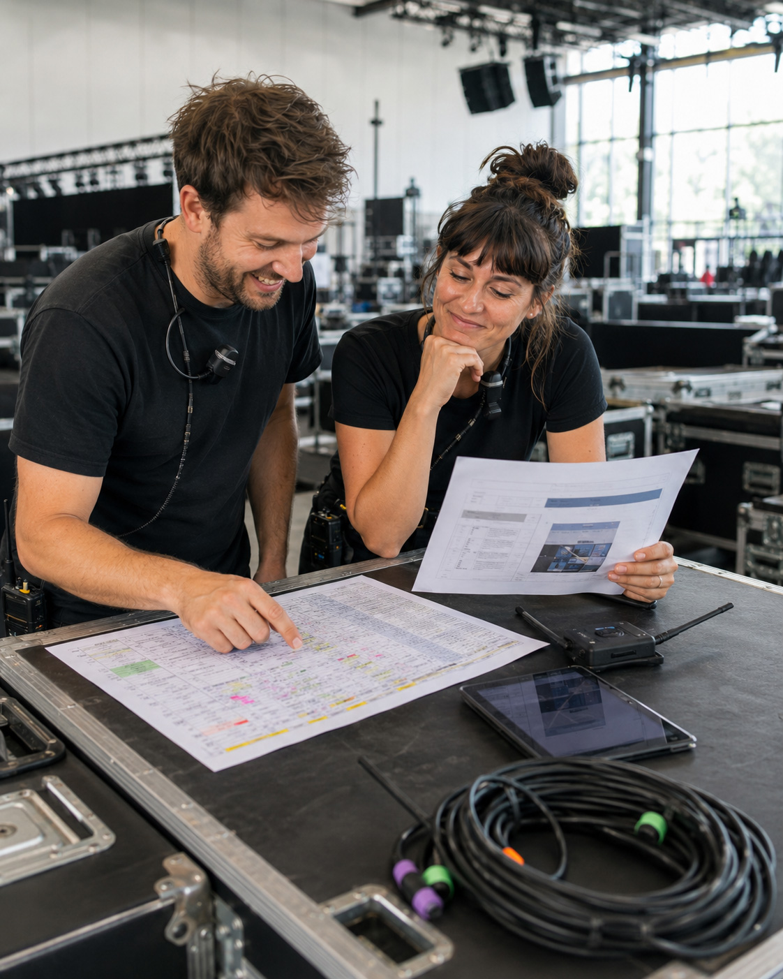 Eventworx unterstützt Bühnen- und Eventteams bei Planung, Materialübersicht und Projektkoordination.